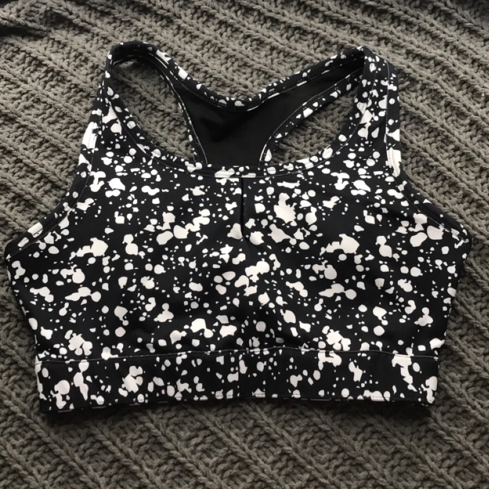 Fabletics Black and White Sports Bra